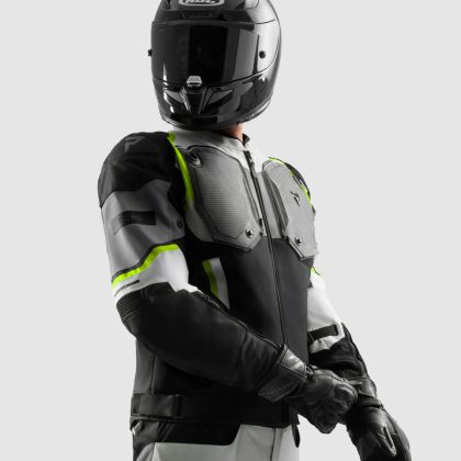 Textile motorcycle jacket Rebelhorn Borg 2 Black/Grey/Fluo/Yellow