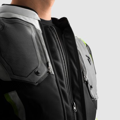 Textile motorcycle jacket Rebelhorn Borg 2 Black/Grey/Fluo/Yellow