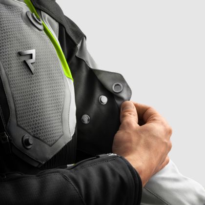 Textile motorcycle jacket Rebelhorn Borg 2 Black/Grey/Fluo/Yellow
