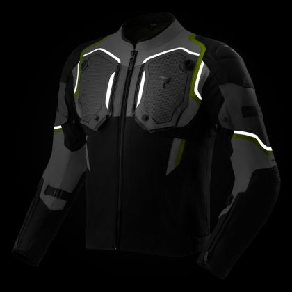 Textile motorcycle jacket Rebelhorn Borg 2 Black/Grey/Fluo/Yellow