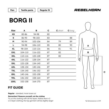 Текстилен мото панталон Rebelhorn Borg 2 - Черен