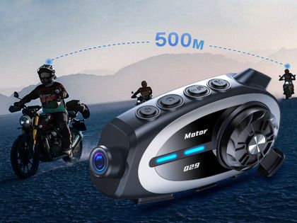 Интерком за мотоциклет Bluetooth Q29 слушалка за каска с конферентен разговор и камера