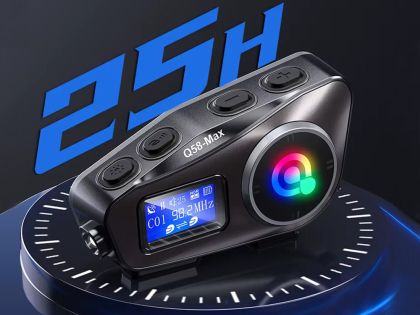 Интерком за мотоциклет Bluetooth Q58max слушалка за каска с конферентен разговор, радио и фенерче