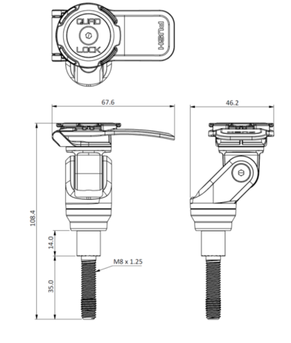 Βάση στήριξης τιμονιού QUAD LOCK