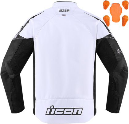 Textile motorcycle jacket ICON HOOLIGAN WHITE