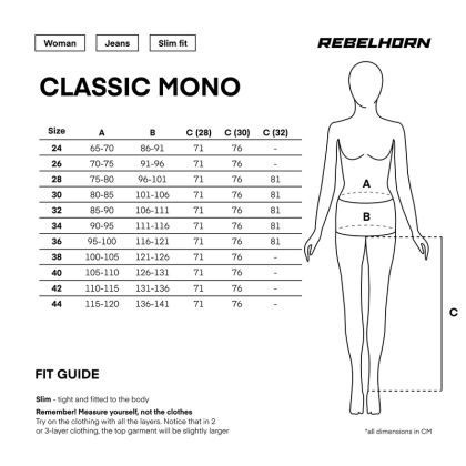 Дамски мото дънки Rebelhorn Classic Mono Washed Black