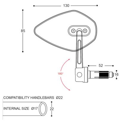 Oglinzi moto BARRACUDA SKIN-X BAR END B-LUX