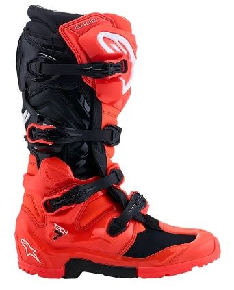 Motocross boots ALPINESTARS TECH 7 C27 ENDURO RED FLUO BK