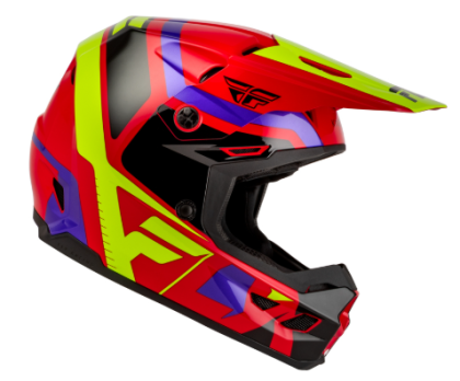 Детска мотокрос каска FLY RACING Kinetic Scrap Red/Hi-Vis/Purple/Black