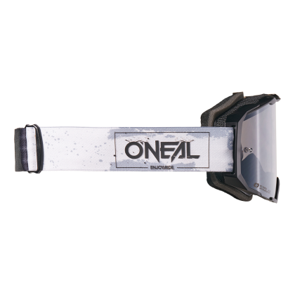 Ochelari motocross O'NEAL B-22 VOPSEA ALB/NEGRU - OGLINDĂ ARGINTIE