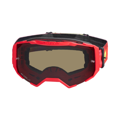 Ochelari motocross O'NEAL B-22 PAINT ROȘU/GALBEN NEON - GRI