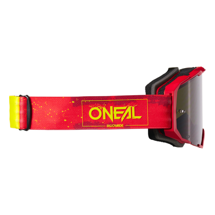 Ochelari motocross O'NEAL B-22 PAINT ROȘU/GALBEN NEON - GRI