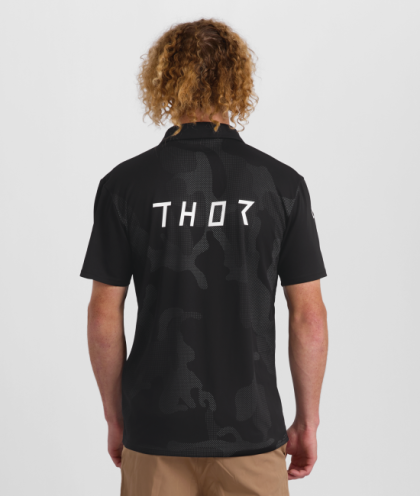 Tricou motociclist THOR POLO CORPO NEGRU