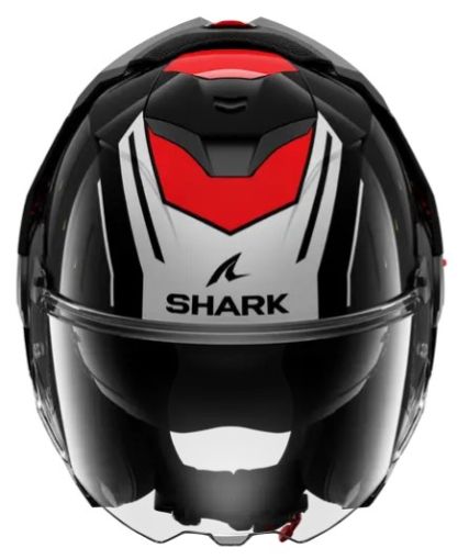 Casca modulara SHARK OXO RYDGER Negru/Silver/Rosu