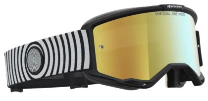 Motocross goggles ALPINESTARS VISION 5 HONE BLK WHITE MIR MIRROR-GOLD