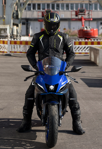 Textile motorcycle jacket Lindstrands Sandvik Black/yellow
