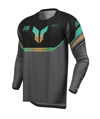 Motocross jersey THOR LAUNCHMODE VENTED RAPTOR BLACK/CHAR