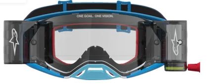 Motocross goggles ALPINESTARS SUPERTECH FIRMA ROLL OFF BLU/SIL/CLR