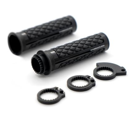 Manere de motocicleta BARRACUDA CLASSIC BLACK SILVER GRIPS