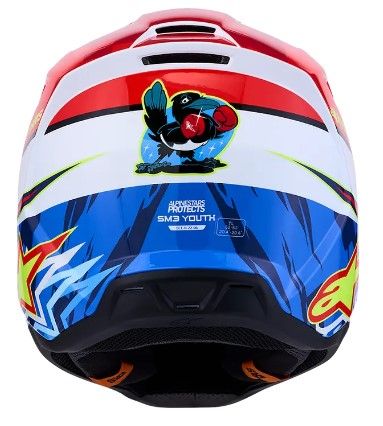 Cască motocross pentru copii ALPINESTARS SM3 FALCON ROȘU/ALB/ALBASTRU