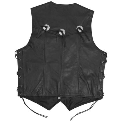 Vesta moto din piele A-PRO GAMBLER BLACK