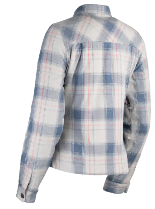 Tricou motociclist damă ICON Fallblock Flannel Grey