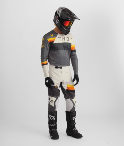 Motocross jersey THOR SPORTMODE LEAGUE CHAR/WHT