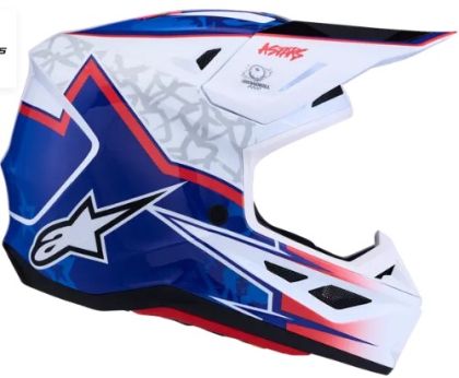 Cască motocross ALPINESTARS SM7 BLASTER ALB/ALBASTRU/ROȘU