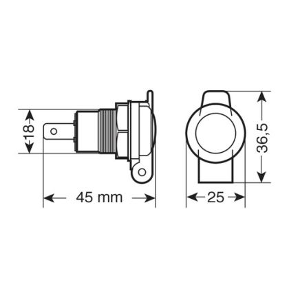 Cigarette lighter socket DIN 12/24V 39132
