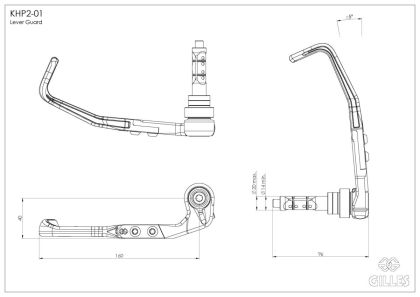 Hand guard connector side BLACK-D GILLES KHP2-06-BD