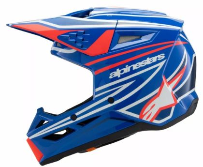 Παιδικό κράνος μοτοκρός ALPINESTARS SM3 WURX ΜΠΛΕ/ΚΟΚΚΙΝΟ/WT/BK