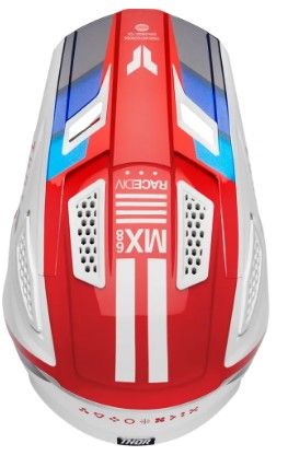 Cască motocross THOR FLEET DEFY WHITE/RD/BLUE