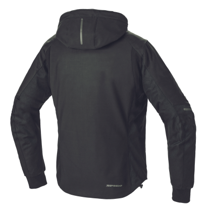 Υφασμάτινο μπουφάν μοτοσικλέτας SPIDI Hoodie Armor H2Out Μαύρο