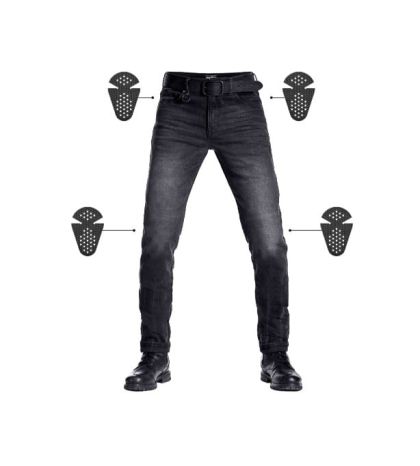 Мото дънки PANDO MOTO ROBBY BLACK - Slim-fit Cordura®