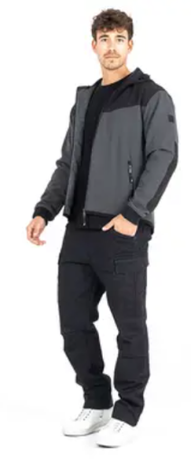 Jachetă textilă JOHN DOE HOOD XTM V3 RIP STOP SOFTSHELL GRI/NEGRU