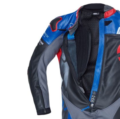 Echipament de piele pentru motociclete SPIDI DP-PROGRESSIVE PRO Negru/Roșu/Albastru