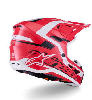 Cască motocross ALPINESTARS SM7 DEED ROȘU/NEGRU/ALB