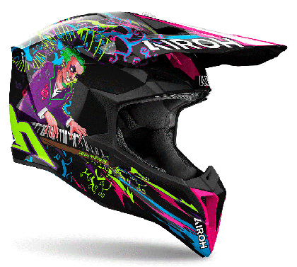 Casca motocross AIROH WRAAAP MUSIC GLOSS