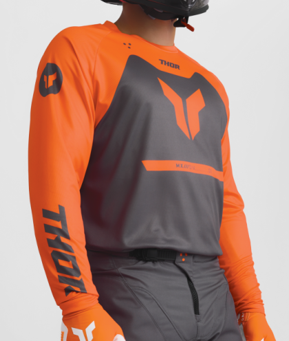 Motocross Jersey THOR RIDEMODE MENACE ORANGE/CHAR