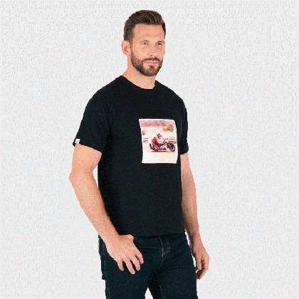 Tricou moto KNOX HERITAGE RACE NEGRU