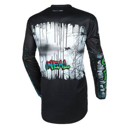 Tricou motocross O`NEAL ELEMENT RANCID NEGRU/ALB