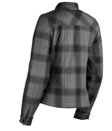 Tricou motociclist damă ICON Fallblock Flannel Negru