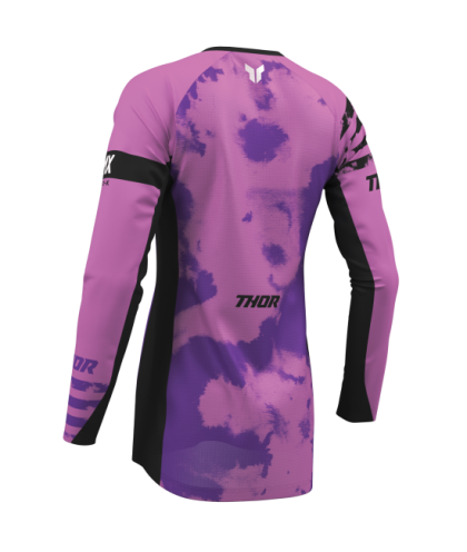 Women's motocross jersey THOR LAUNCHMODE BLEACH BLACK/ORCHID