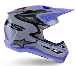Children's motocross helmet ALPINESTARS SM3 JETTSON GRAY/PUR/BLK