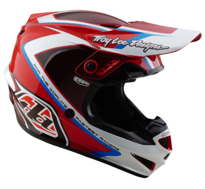 Kids motocross helmet TROY LEE DESIGNS GP Shutter - Red/White