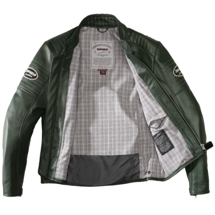 Geacă moto din piele SPIDI CLUBBER GREEN/ICE