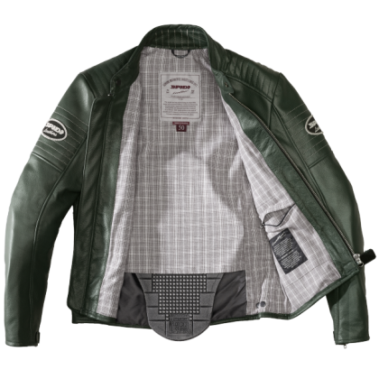Geacă moto din piele SPIDI CLUBBER GREEN/ICE