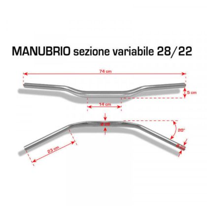 BARRACUDA HANDLEBAR 28/22 BLUE
