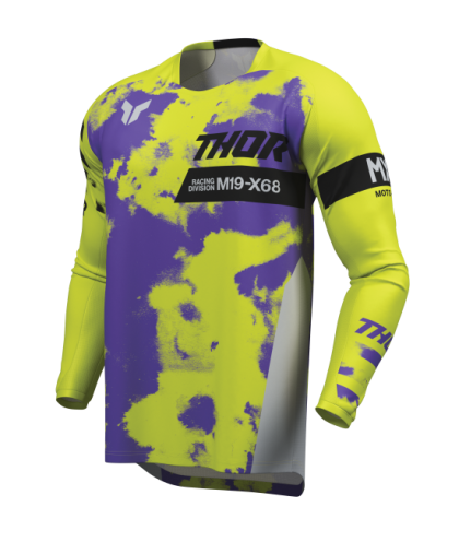 Motocross jersey THOR LAUNCHMODE BLEACH GRAY/ACID