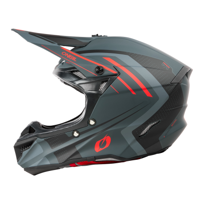 Casca motocross SERIA 5 POLIACRILIT SPIKE GRI/ROSU V.25